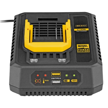 Устройство зарядное для аккумуляторов BCH-20-4.5, Li-Ion, 20 В, 4,5 А// Denzel 28457 купить в Нефтеюганске
