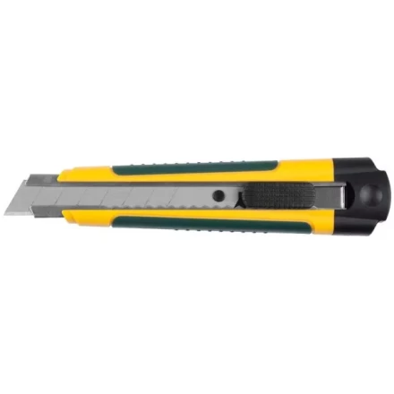 Нож с сегментированным лезвием, KRAFTOOL 09199, двухкомп корпус, автостоп, отсек для хранения запасных лезвий, 18мм 9199 купить в Нефтеюганске