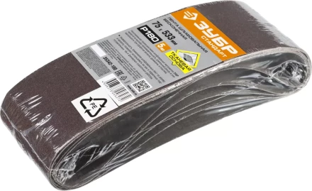 Лента шлифовальная бесконечная ЗУБР "СТАНДАРТ" на тканевой основе, для ЛШМ, P180, 75х533мм, 5 шт 35342-180 купить в Нефтеюганске