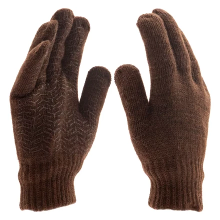 Перчатки трикотажные, двойные, верблюжья и овечья шерсть, ПВХ покрытие, Россия, Сибртех 68635 купить в Нефтеюганске