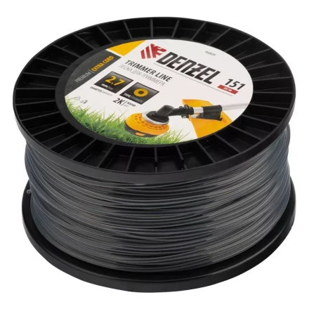 Леска для триммера двухкомпонентная круглая, 2,7мм х 151м, на DIN катушке EXTRA CORD// Denzel 96809 купить в Нефтеюганске