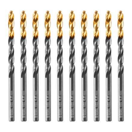 Сверло по металлу, 4,8 мм, HSS-Tin, Golden Tip, 10 шт. Denzel 717212 купить в Нефтеюганске