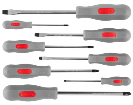 Набор ЗУБР &quot;МАСТЕР&quot;: Отвертки, Cr-v, эргономичная двухкомпонентная рукоятка, 8шт 25065-H8_z02 купить в Нефтеюганске