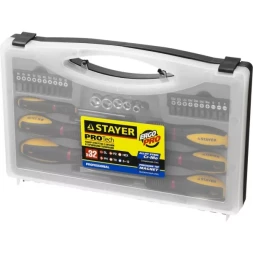 Набор STAYER "PROFESSIONAL" "PROTech": Отвертки, Cr-Mo, двухкомп рукоятка, намагниченные, 32 предмета, в кейсе 25134-H18_z01