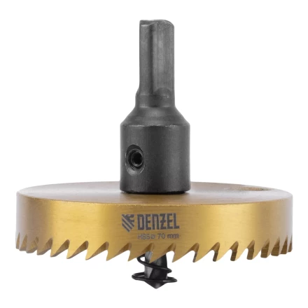 Коронка по металлу HSS, 70 мм, нитридтитановое покрытие Denzel 724123 купить в Нефтеюганске