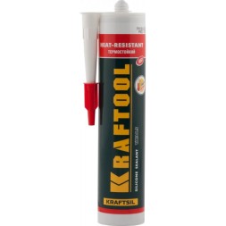 Герметик силиконовый KRAFTOOL красный, температуростойкий (от -62 С до 275 С), 300мл 41259-4