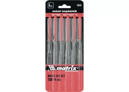 Набор надфилей 160 х 4мм 6 шт обрезиненные рукоятки MATRIX 15816 купить в Нефтеюганске