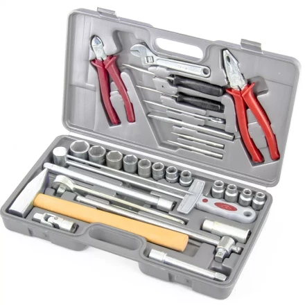 Набор слесарно-шоферского инструмента Универсал-2 в пластиковом боксе НИЗ артикул 13447 купить в Нефтеюганске