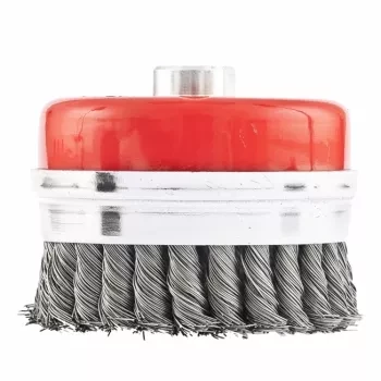 Щетка для УШМ Heavy Duty, 80 мм, М14, &quot;чашка&quot;, крученая металлическая проволока  MATRIX 74670 купить в Нефтеюганске