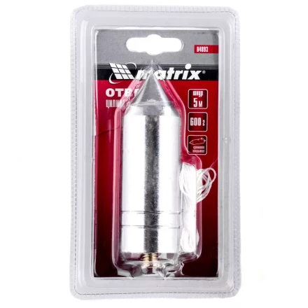 Отвес цилиндрический 600 г шнур 5 м Matrix 84893 купить в Нефтеюганске