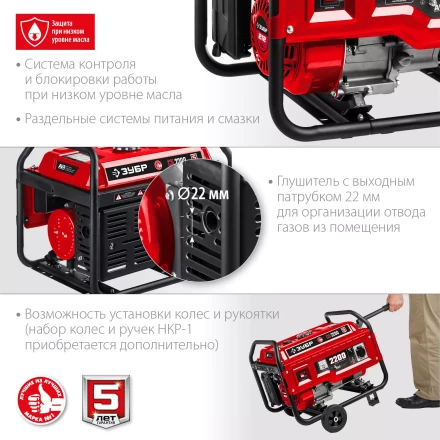 ЗУБР 2200 Вт, бензиновый генератор (СБ-2200) купить в Нефтеюганске