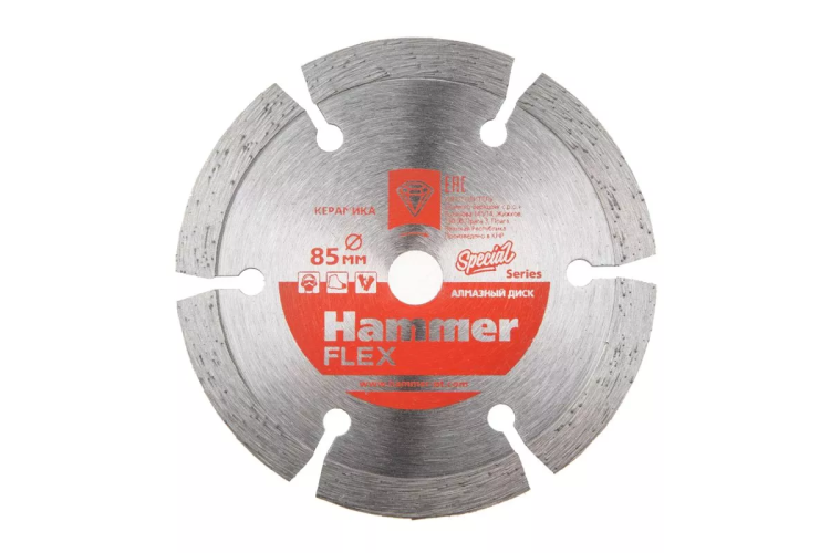 Круг алмазный HAMMER 206-236  Ф10х85мм сегментый по кирпичу купить в Нефтеюганске