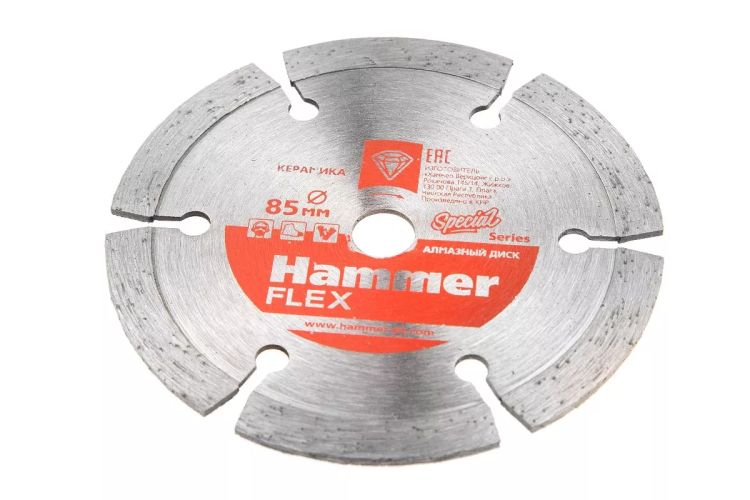 Круг алмазный HAMMER 206-236  Ф10х85мм сегментый по кирпичу купить в Нефтеюганске