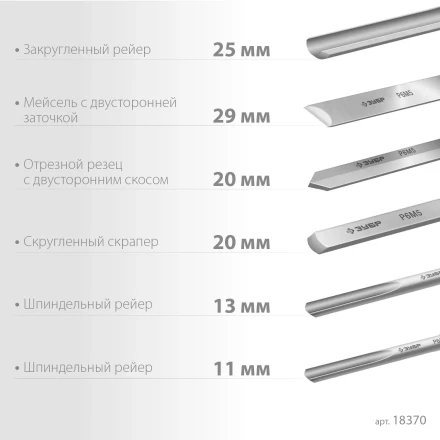 ЗУБР Эксперт-6, 6 предм., набор ручных резцов по дереву, Профессионал (18370) купить в Нефтеюганске