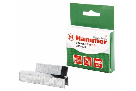 Скобы для степлера HAMMER 215-003 14мм, тип 53, 1000 шт. купить в Нефтеюганске