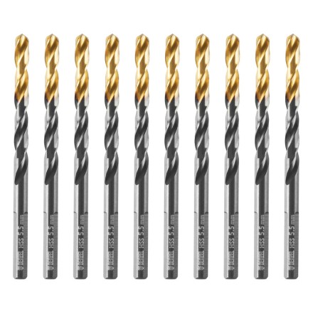 Сверло по металлу, 5,5 мм, HSS-Tin, Golden Tip, 10 шт. Denzel 717214 купить в Нефтеюганске