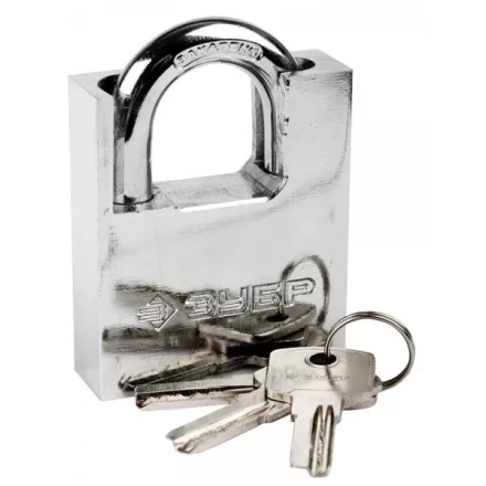Замок ЗУБР &quot;ЭКСПЕРТ&quot; навесной, стальной корпус, закаленная дужка, с дополнительной защитой, 60мм 37223-60 купить в Нефтеюганске