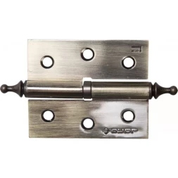 Петля дверная разъемная ЗУБР "ЭКСПЕРТ", 1 подшипник, цвет ст. латунь (AB), правая, с крепежом, 75х63х2,5мм,2шт 37605-075-5R