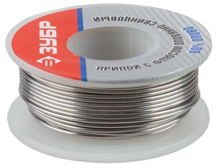 Припой ЗУБР оловянно-свинцовый, 60% Sn / 40% Pb, 100гр 55420-100 купить в Нефтеюганске