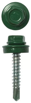 Саморезы ЗУБР &quot;ПРОФЕССИОНАЛ&quot; окраш., RAL 6002 зелен. лист, для крепл. кров. матер. к дерев. обреш., 4.8x29мм, 400шт 4-300315-48-029-6002 купить в Нефтеюганске