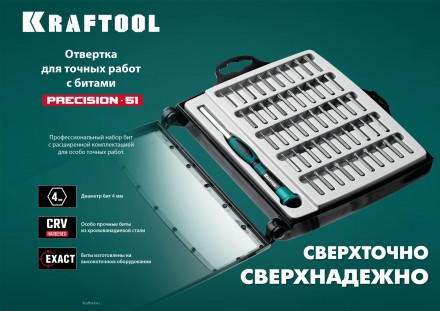Набор Precision-51: отвертка для точных работ со сменными битами. 25691 купить в Нефтеюганске