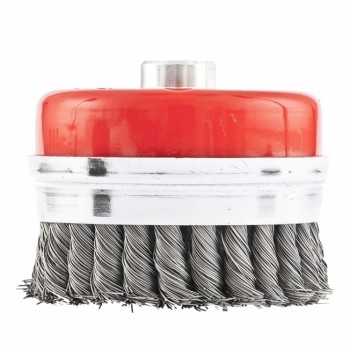 Щетка для УШМ Heavy Duty, 100 мм, М14, &quot;чашка&quot;, крученая металлическая проволока  MATRIX 74672 купить в Нефтеюганске