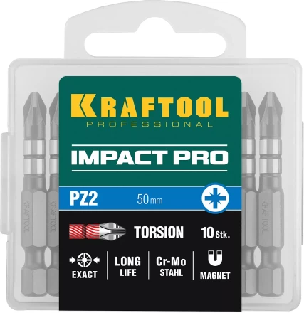 Биты для ударных шуруповертов KRAFTOOL Impact Pro PZ 26193-2-50-S10 купить в Нефтеюганске