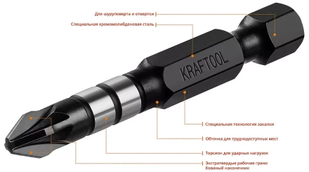 Биты для ударных шуруповертов KRAFTOOL Impact Pro PZ 26193-2-50-S10 купить в Нефтеюганске