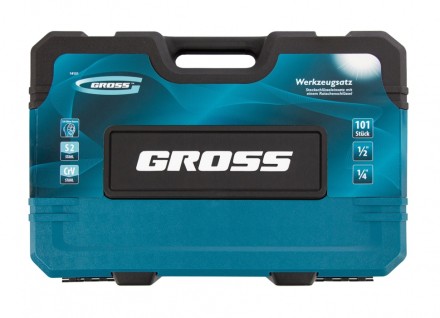Набор инструментов 101 предмет, 120 зубьев, CrV, 1/4&quot;, 1/2&quot; Gross 14151 купить в Нефтеюганске