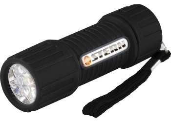 Фонарик светодиодный, чёрный корпус с мягким покрытие, 9Led, 3хААА, Stern 90510 купить в Нефтеюганске