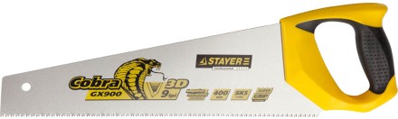 Ножовка STAYER &quot;PROFI&quot; &quot;COBRA&quot; GX900, трехгранный японский зуб, импульсная закалка, 2-х комп ручка, 9 TPI, 450мм 1514-45_z02 купить в Нефтеюганске