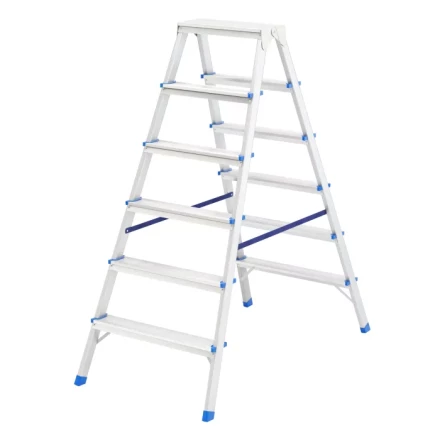 Стремянка двусторонняя 6 ступеней алюминиевая Сибртех 97926 купить в Нефтеюганске