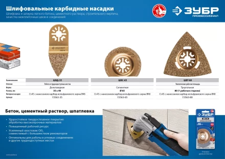 ЗУБР ШВД-35 UniLock, 35 мм, OIS-хвост., двусторонняя, насадка дельтовидная шлифовальная, Профессионал (15563-35) купить в Нефтеюганске