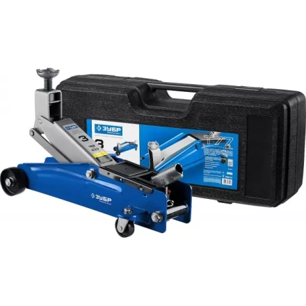 Домкрат гидравлический подкатной T77, 3т, 192-533мм, в кейсе, ЗУБР Профессионал 43055-3-K 43055-3-K купить в Нефтеюганске