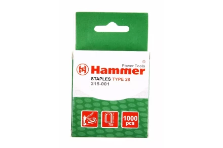 Скобы для степлера HAMMER 215-001 12мм, тип 28, 1000 шт. купить в Нефтеюганске