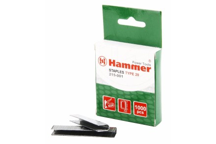 Скобы для степлера HAMMER 215-001 12мм, тип 28, 1000 шт. купить в Нефтеюганске