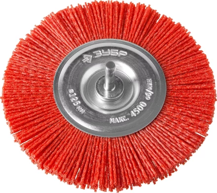 ЗУБР &quot;ПРОФЕССИОНАЛ&quot;. Щетка дисковая для дрели, нейлоновая проволока с абразивным покрытием, 125мм 35161-125_z02 купить в Нефтеюганске