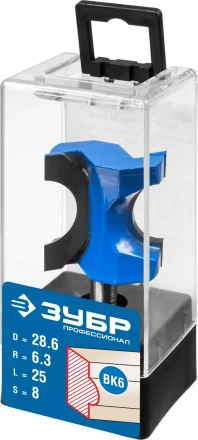 ЗУБР 28.6 x 25 мм, радиус 6.3 мм, фреза полустержневая, Профессионал (28723-28.6) купить в Нефтеюганске