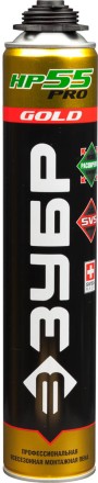 Пена ЗУБР &quot;GOLD PRO НР55&quot; профессиональная, монтажная, пистолетная, всесезонная, 800мл 41158 купить в Нефтеюганске