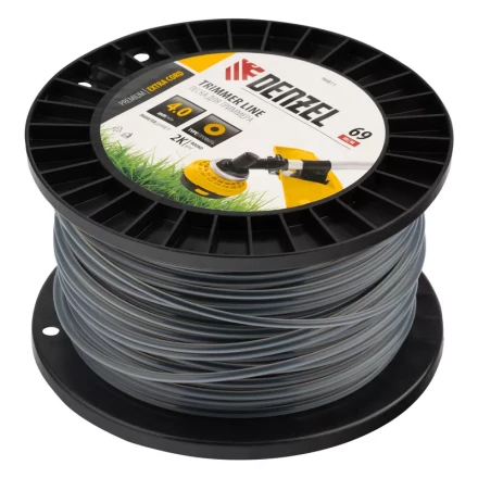 Леска для триммера двухкомпонентная круглая, 4,0мм х 69м, на DIN катушке EXTRA CORD// Denzel 96811 купить в Нефтеюганске