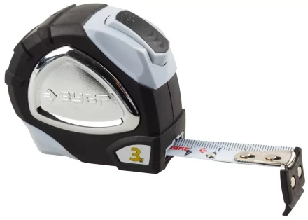 Рулетка ЗУБР &quot;ЭКСПЕРТ&quot; &quot;ПРЕМИУМ&quot;, двухкомпонентный корпус, автостоп, полотно с нейлоновым напылением, 3 м / 16 мм 34050-03-16_z01 купить в Нефтеюганске