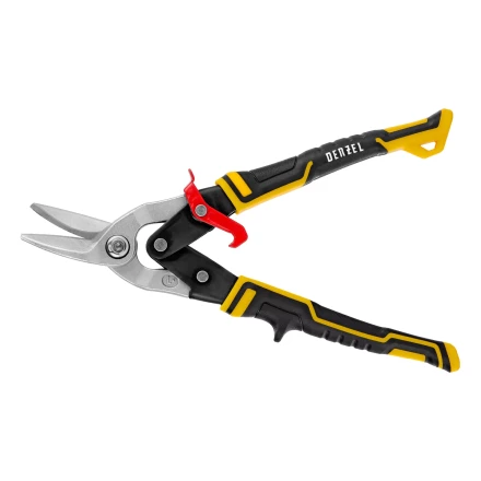 Ножницы по металлу Denzel, 270 мм, прямой и левый рез, сталь-СrMo, трехкомпонентные рукоятки, 78372 купить в Нефтеюганске
