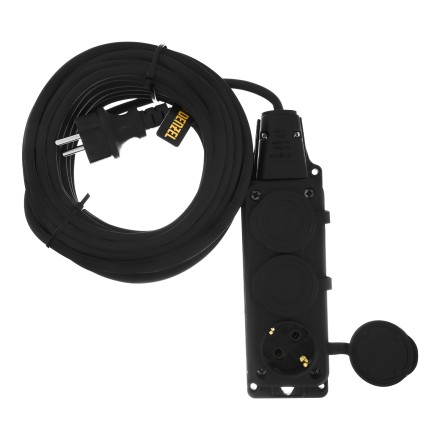 Удлинитель-шнур силовой Denzel Top Series 37421, КГТТ, 10м, 3 розетки, 3 x 1,5 мм, 3 м купить в Нефтеюганске