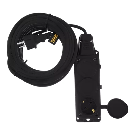 Удлинитель-шнур силовой Denzel Top Series 37421, КГТТ, 10м, 3 розетки, 3 x 1,5 мм, 3 м купить в Нефтеюганске