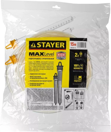 Гидроуровень STAYER &quot;MASTER&quot; с усиленной измерительной колбой большого размера, d 6мм, 15м 579442 купить в Нефтеюганске