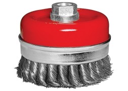 Щетка для УШМ Heavy Duty, 125 мм, М14, &quot;чашка&quot;, крученая металлическая проволока  MATRIX 74674