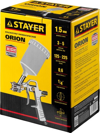 Краскопульт пневматический STAYER &quot;MASTER&quot; ORION, c верхним бачком, 1,5мм 06471-1.5 купить в Нефтеюганске