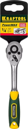 Трещотка для торцовых головок KRAFTOOL &quot;EXPERT&quot;, Сr-V сталь, 72 зубца, 1/4&quot; 27791-1/4_z02 купить в Нефтеюганске
