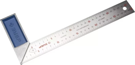 Угольник ЗУБР &quot;ЭКСПЕРТ&quot; столярный, гравированная шкала, алюминиевая рукоятка, нержавеющее полотно 37мм, 300мм 34393-30 купить в Нефтеюганске