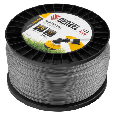 Леска для триммера двухкомпонентная звезда, 2,0мм х 374м, на DIN катушке EXTRA CORD// Denzel 96812 купить в Нефтеюганске